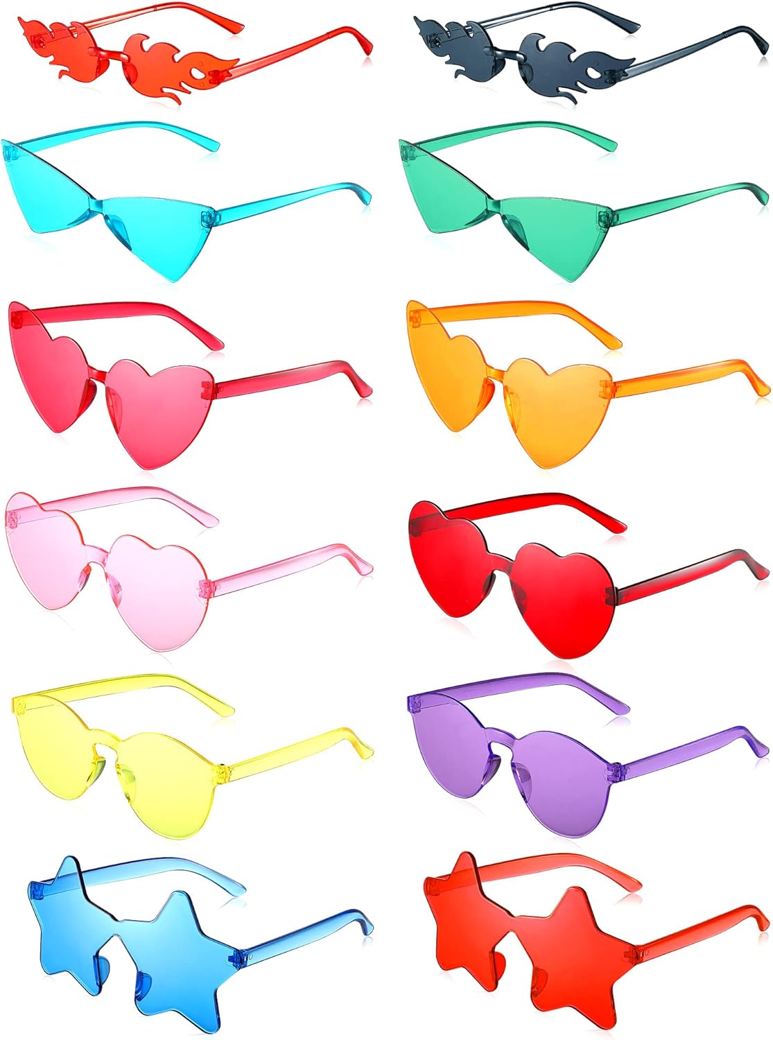 

Набор из 12 солнцезащитных очков Kanayu в разных стилях, без оправы, в стиле ретро, ​​идеально подходит для вечеринок, мальчишников, фотосессий и костюмированных мероприятий, Colorful