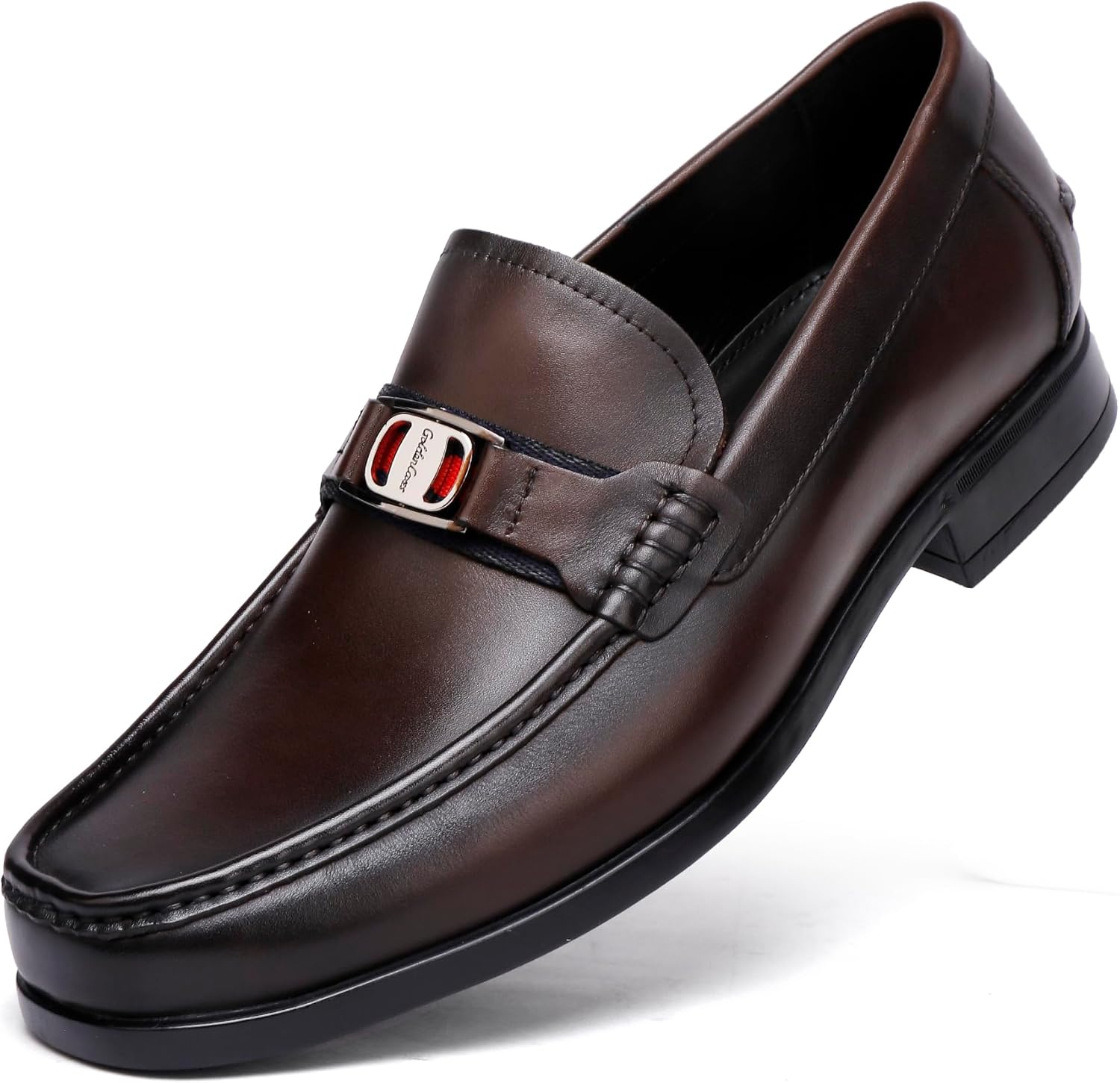 

Мужские лоферы премиум-класса с пенни - классические кожаные туфли с пряжкой без шнуровки для деловых встреч, свадеб и официальных мероприятий - удобная обувь Generic, Coffee B