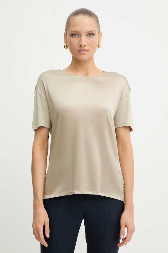 

Футболка esanda из смесовой шелковой ткани BOSS, зеленый