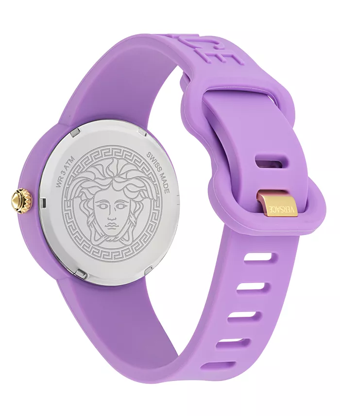 Женские часы Swiss Purple с силиконовым ремешком, 38 мм Versace — фото 3