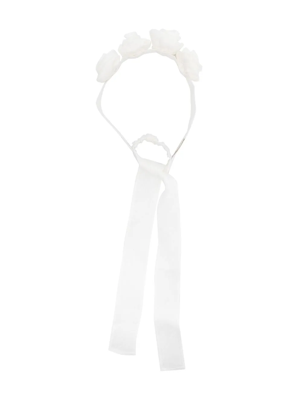 

Ободок с цветочной аппликацией и завязками Il Gufo, нейтральный