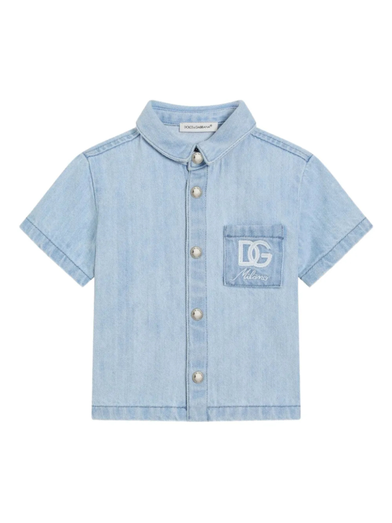 

Dolce & Gabbana Kids рубашка с вышитым логотипом, синий