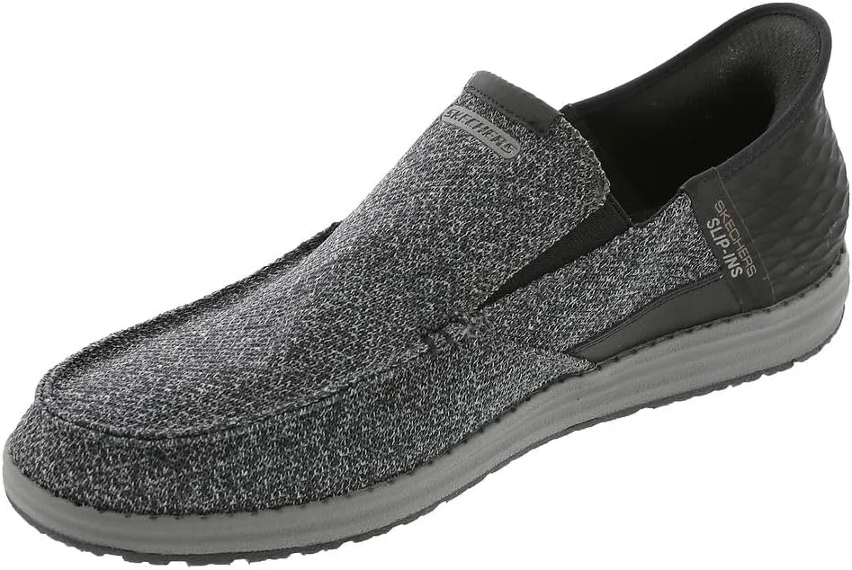 Мужские домашние лоферы Skechers Melson Bentin 210596 с лоферами, черный — фото 4