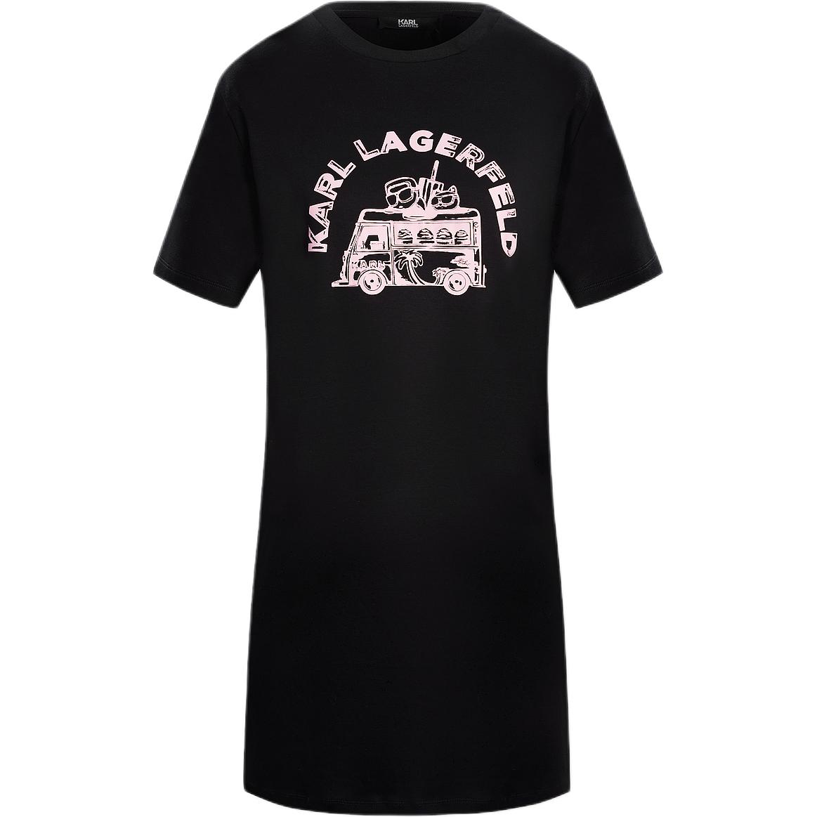 

KARL LAGERFELD SS24 Женское черное платье с короткими рукавами KARL LAGERFELD / Karl Lagerfeld Jeans