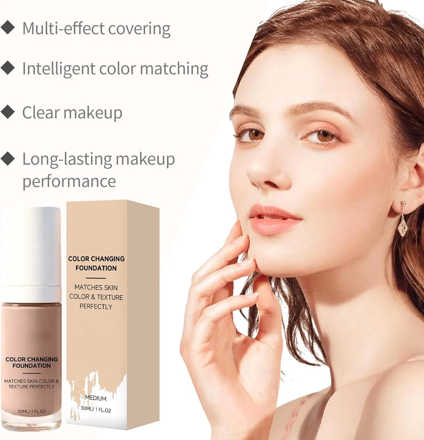 Тональное средство Color Changing Foundation, No Brand, 1 шт, цвет medium skin tone — фото 3