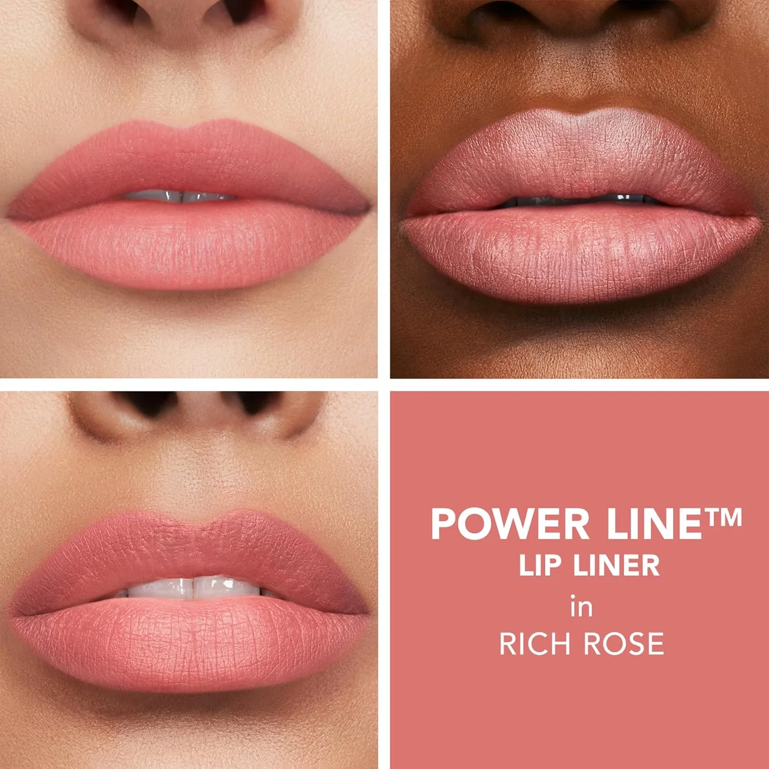 Карандаш для губ Buxom Power Line Plumping Lip Line, стойкий, водостойкий и выдвижной, увлажняющая формула с пептидами и витамином Е, матовое покрытие, не тестируется на животных, не требует заточки., AH Rich Rose (Rose) — фото 3