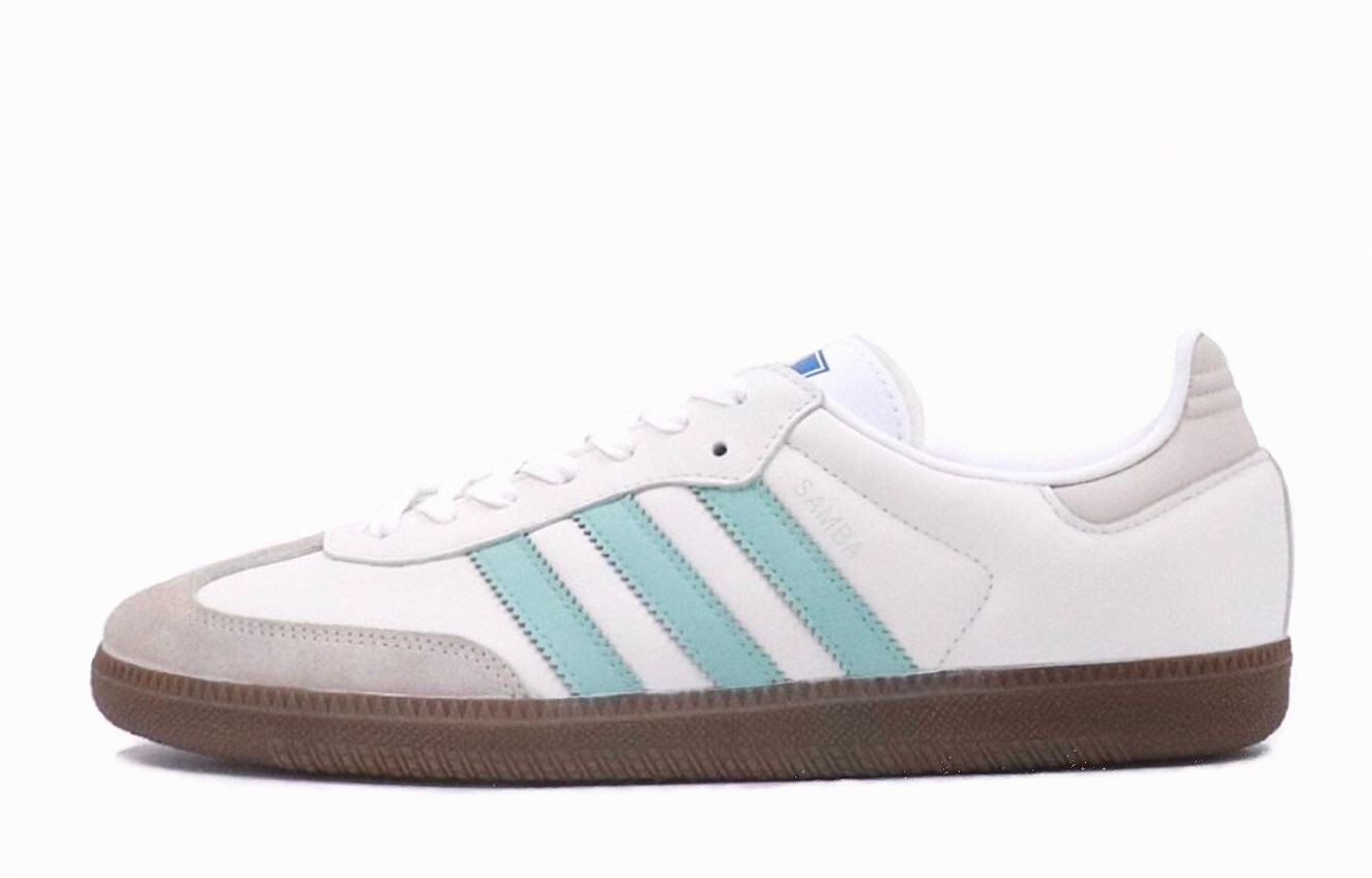 

Кеды, обувь для скейтборда SAMBA OG, унисекс, низкая, голубой/бежевая Adidas Originals