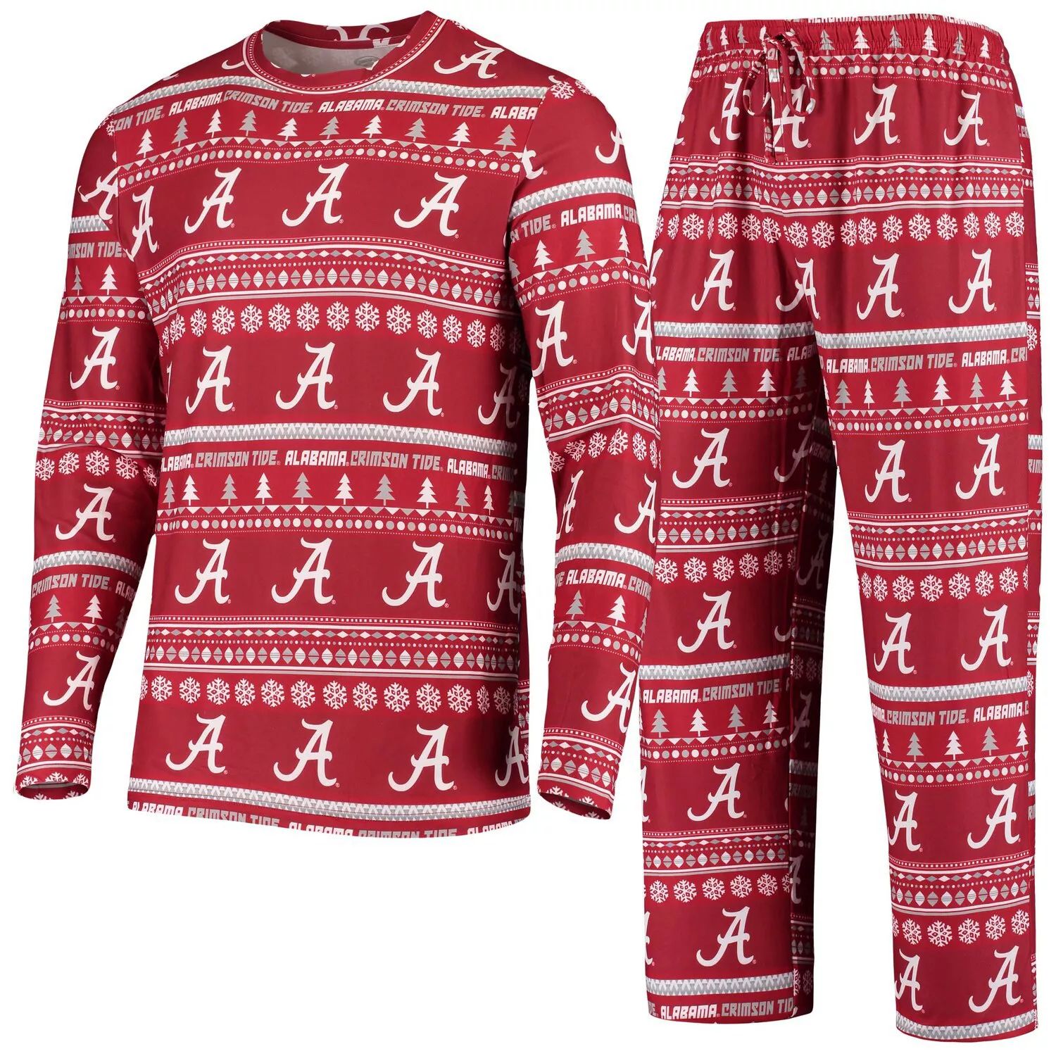 

Мужской комплект из топа и брюк с длинными рукавами Concepts Sport Crimson Alabama Crimson Tide Ugly Sweater