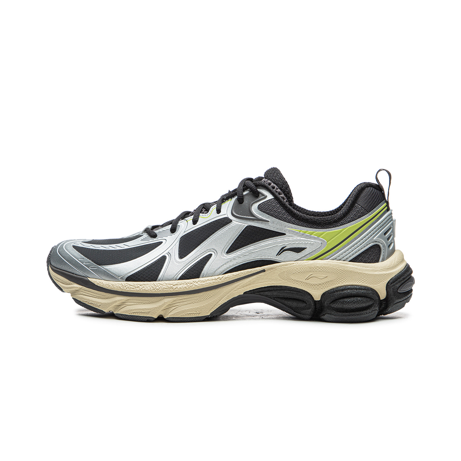 

Li-Ning Li Ning Cushioning Slip Resistant Abrasion Resistant Rebound Low top Running Shoes мужские черные серебристые