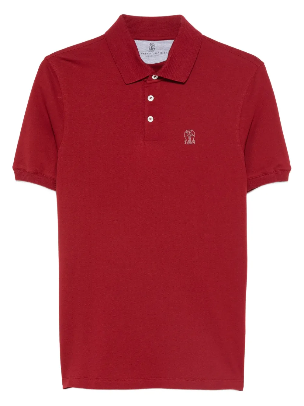 

Рубашка поло с вышитым логотипом Brunello Cucinelli, красный