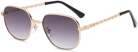 

Солнцезащитные очки 2027 года для женщин, винтажная оправа из сплава, градиентные солнцезащитные очки в стиле ретро-панк с металлическим покрытием MTZJH, Gradient Grey