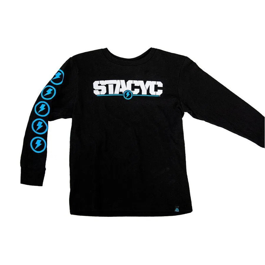Молодежная футболка с длинным рукавом и логотипом Stacyc, Black