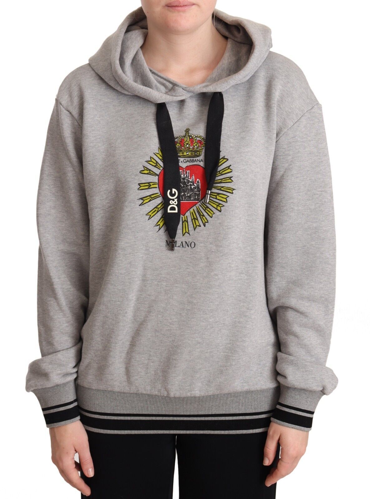 

Элегантная серая толстовка с капюшоном Sacred Heart Dolce & Gabbana