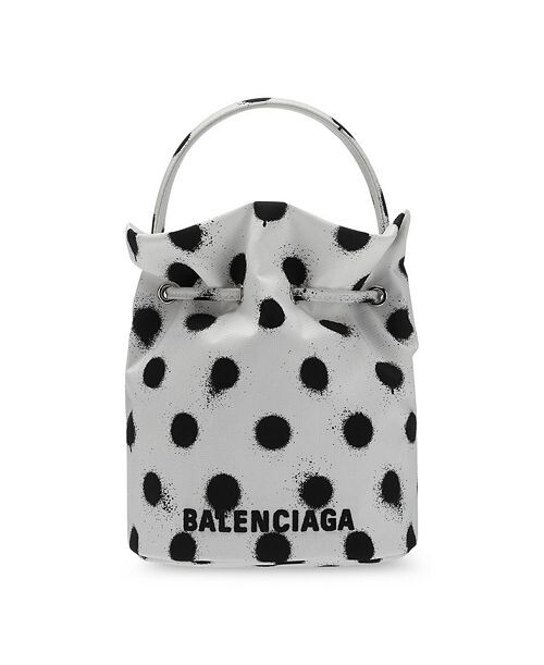 

Сумка-ведро Wheel XS на шнурке из переработанного нейлона с принтом в горошек Balenciaga, цвет White, Белый, Сумка-ведро Wheel XS на шнурке из переработанного нейлона с принтом в горошек Balenciaga, цвет White