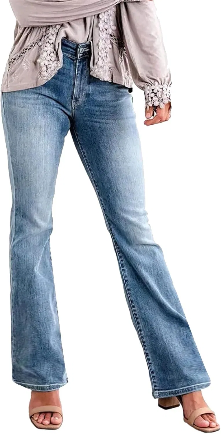 Джинсы bootcut, shaping, Light Blue
