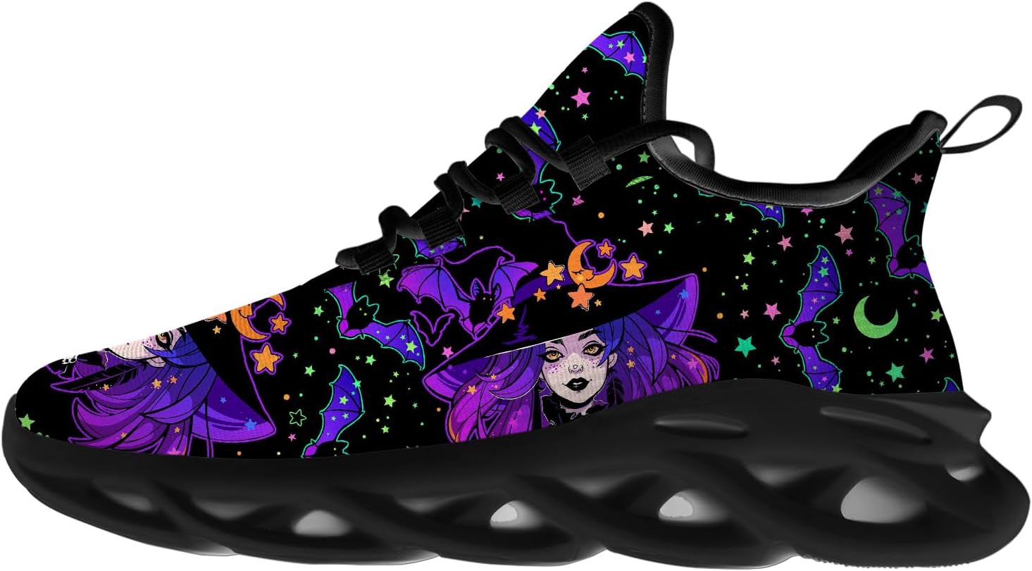 

Кроссовки Ciadoon на Хэллоуин для женщин и мужчин, для бега по дороге, ходьбы и тенниса, дышащие, легкие, подарок для мужчин и женщин, черный