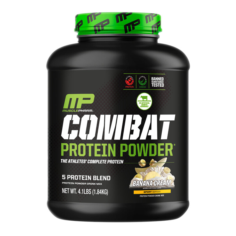 

MusclePharm, Combat, протеиновый порошок, со вкусом бананового крема, 1,81 кг (4 фунта)