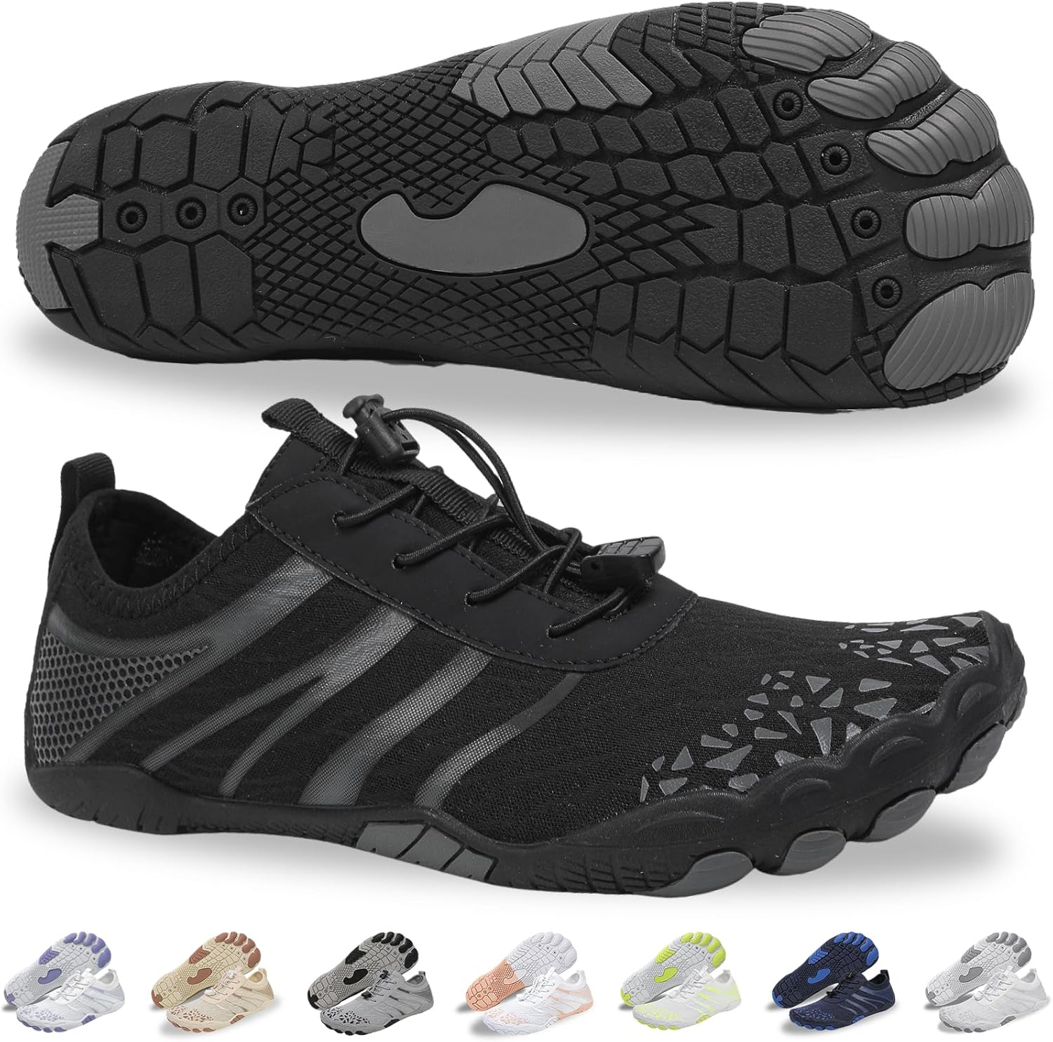 

Кроссовки для походов для женщин и мужчин - быстро сохнущие, с широкой носочной частью, для пляжа, плавания, спортивные кроссовки Ieirye, черный