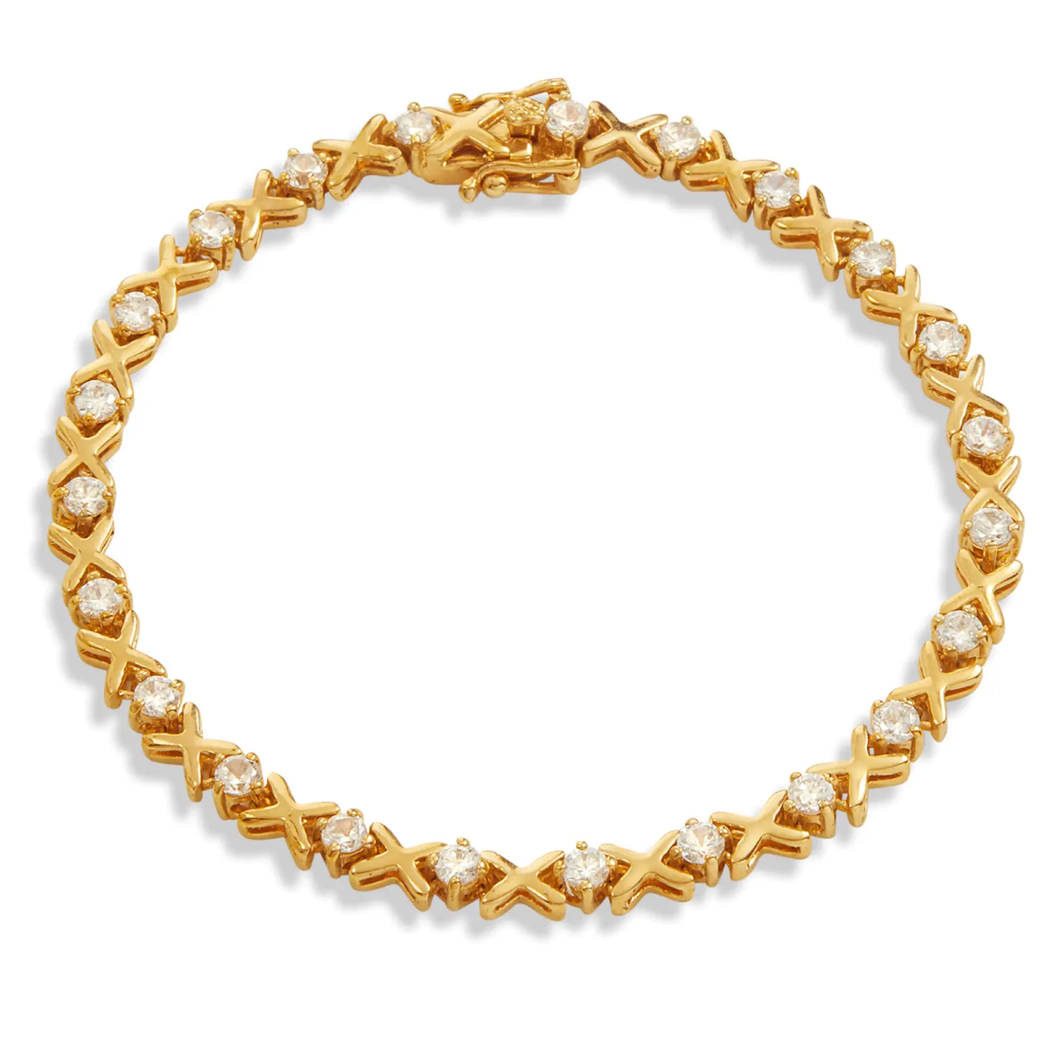 

Теннисный браслет с розами 18 карат и поцелуями Savvy Cie Jewels, желтый