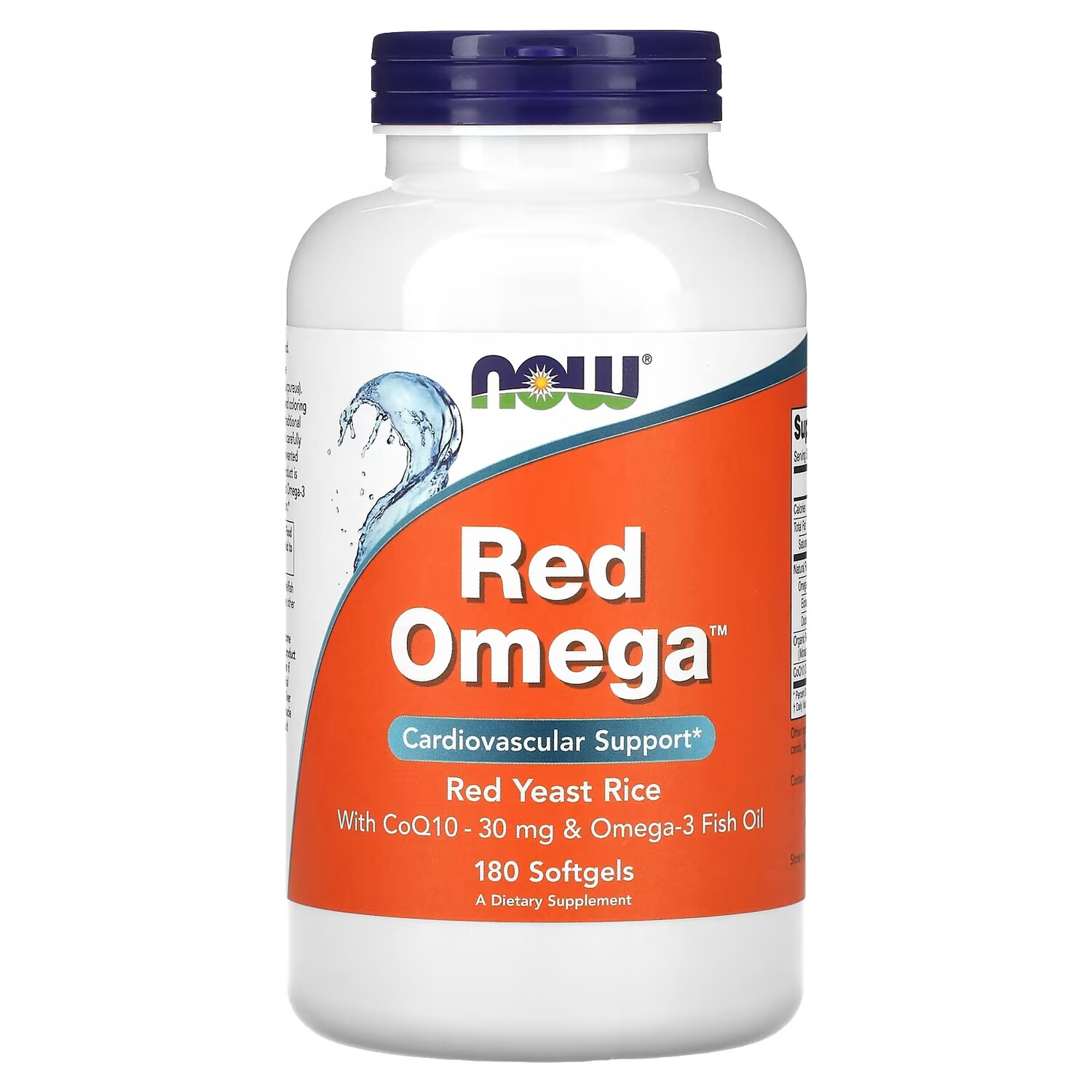 

Красный дрожжевой рис Red Omega с CoQ10, 180 мягких таблеток NOW Foods