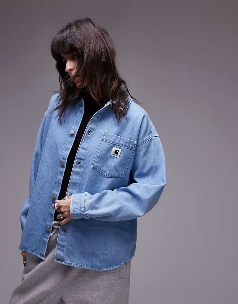 

Джинсовая рубашка Carhartt WIP alta светло-синего цвета