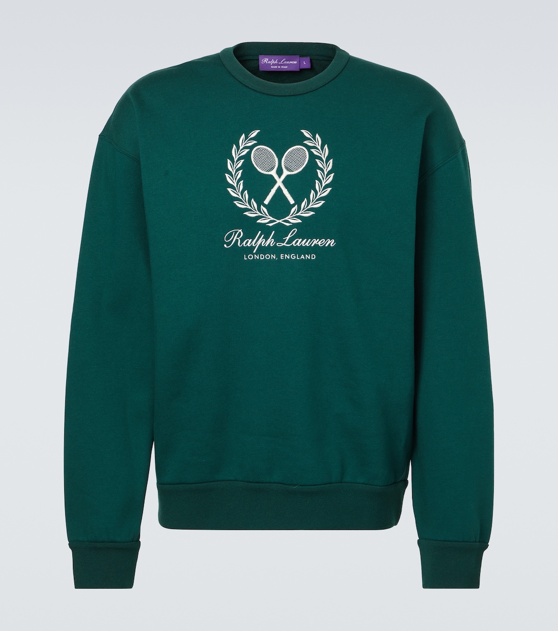 

Хлопковый свитшот с кашемиром Logo Ralph Lauren Purple Label, Moss Green
