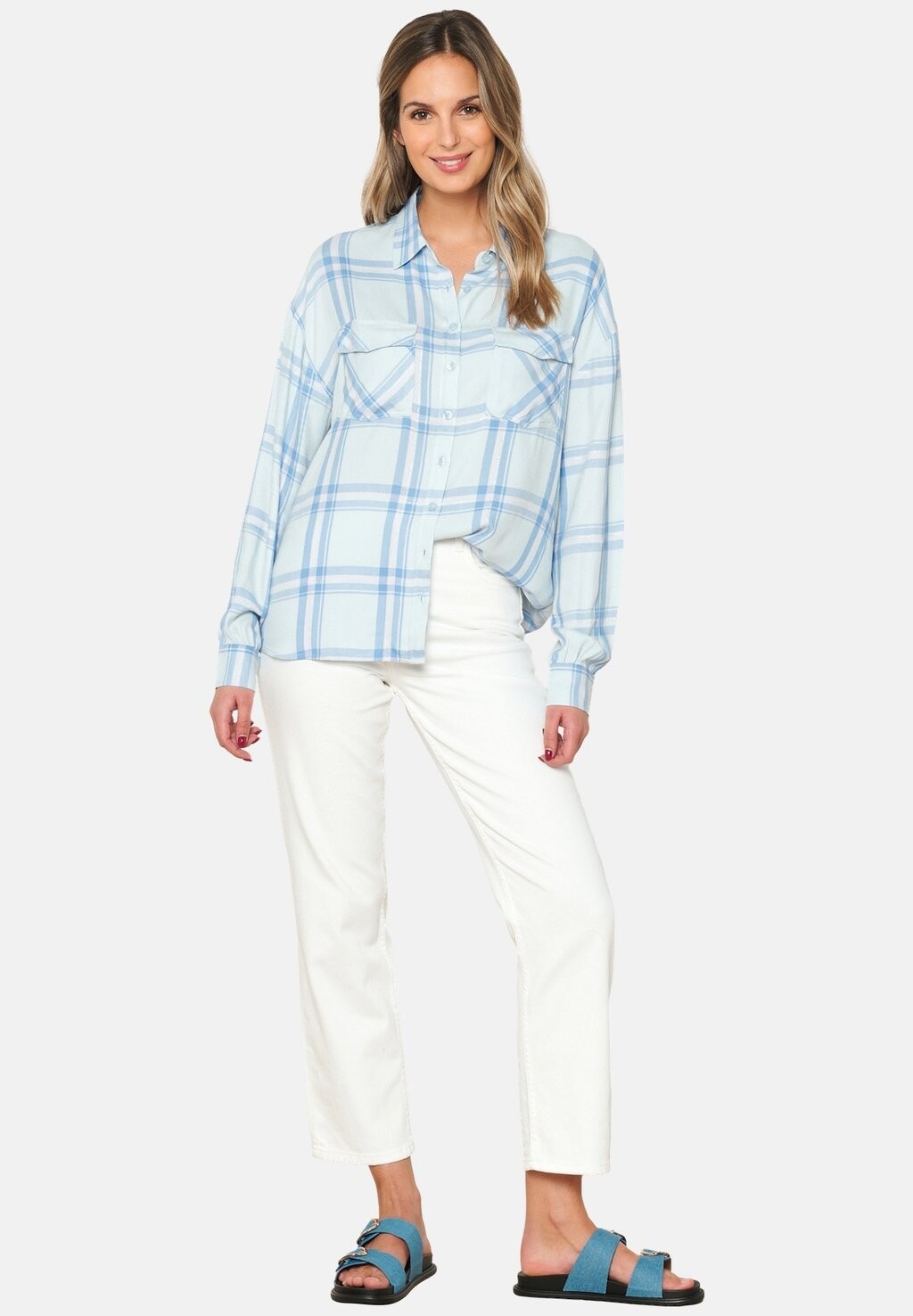 

Блузка на пуговицах CHECKED LolaLiza, синий