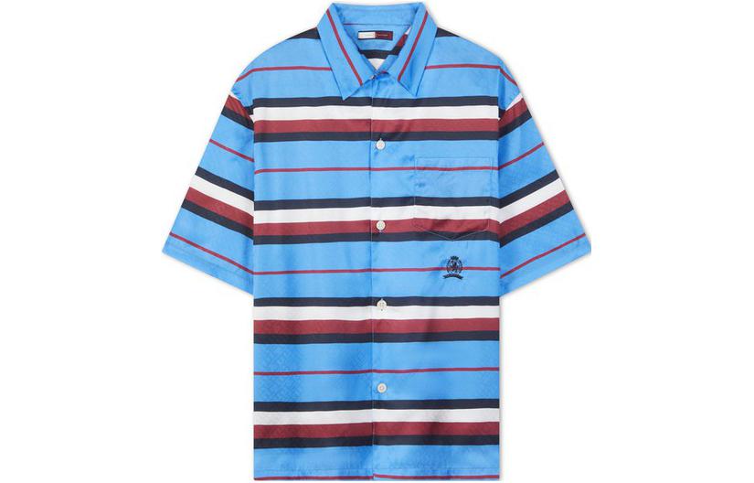 

Tommy Hilfiger Рубашка мужская C4G красная белая синяя в полоску