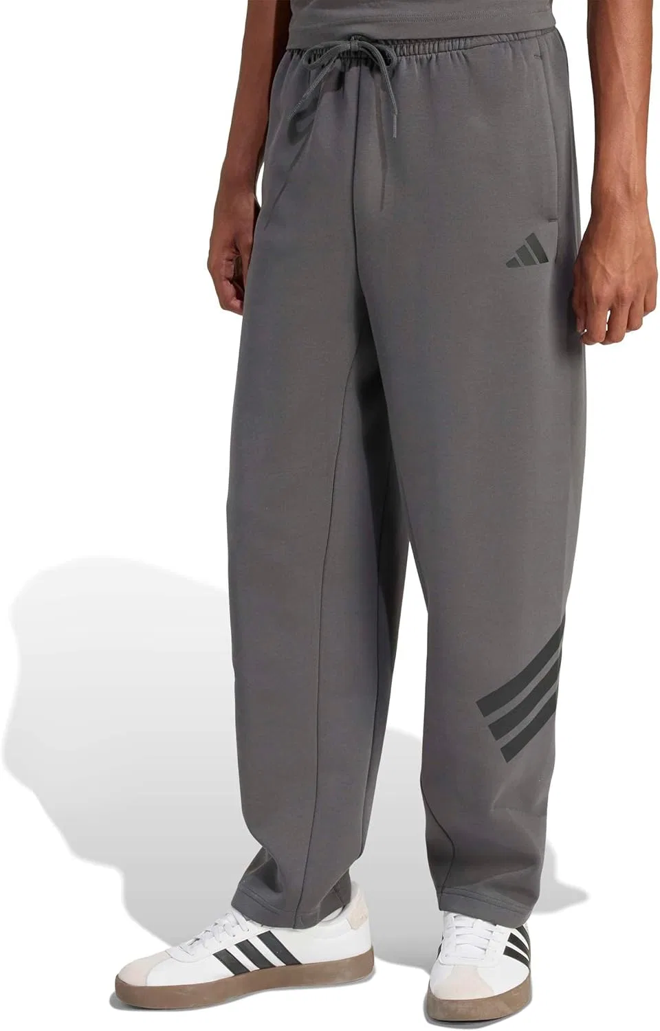 Брюки Adidas Men's Future Icon с открытым низом и тремя полосками, серый