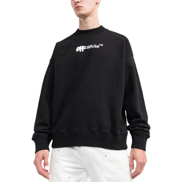 Толстовка Men's OFF-WHITE FW22 Logo Embroidered Round Neck Long Sleeves Black, черный — фото 4