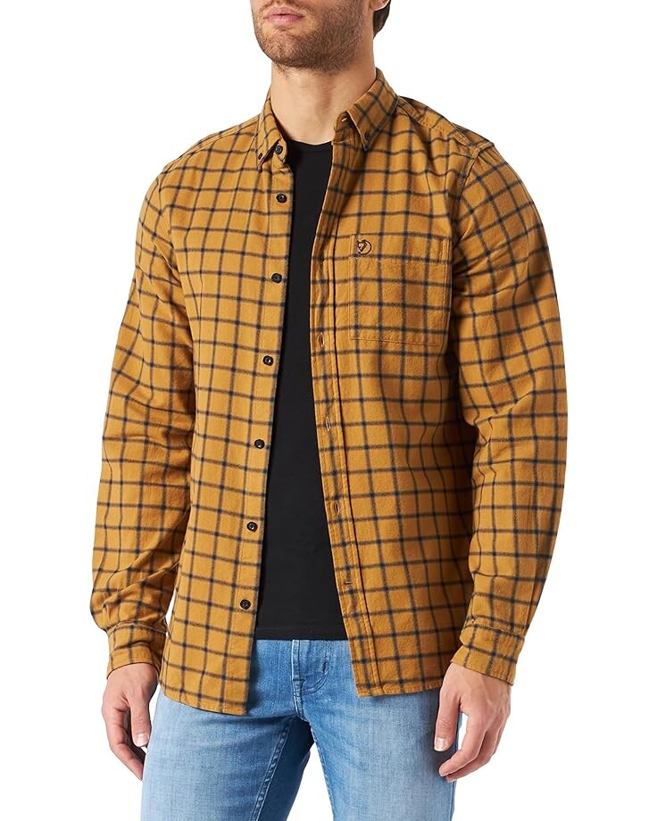 

Рубашка Fjällräven Övik Flannel, цвет Buckwheat Brown/Dark Navy