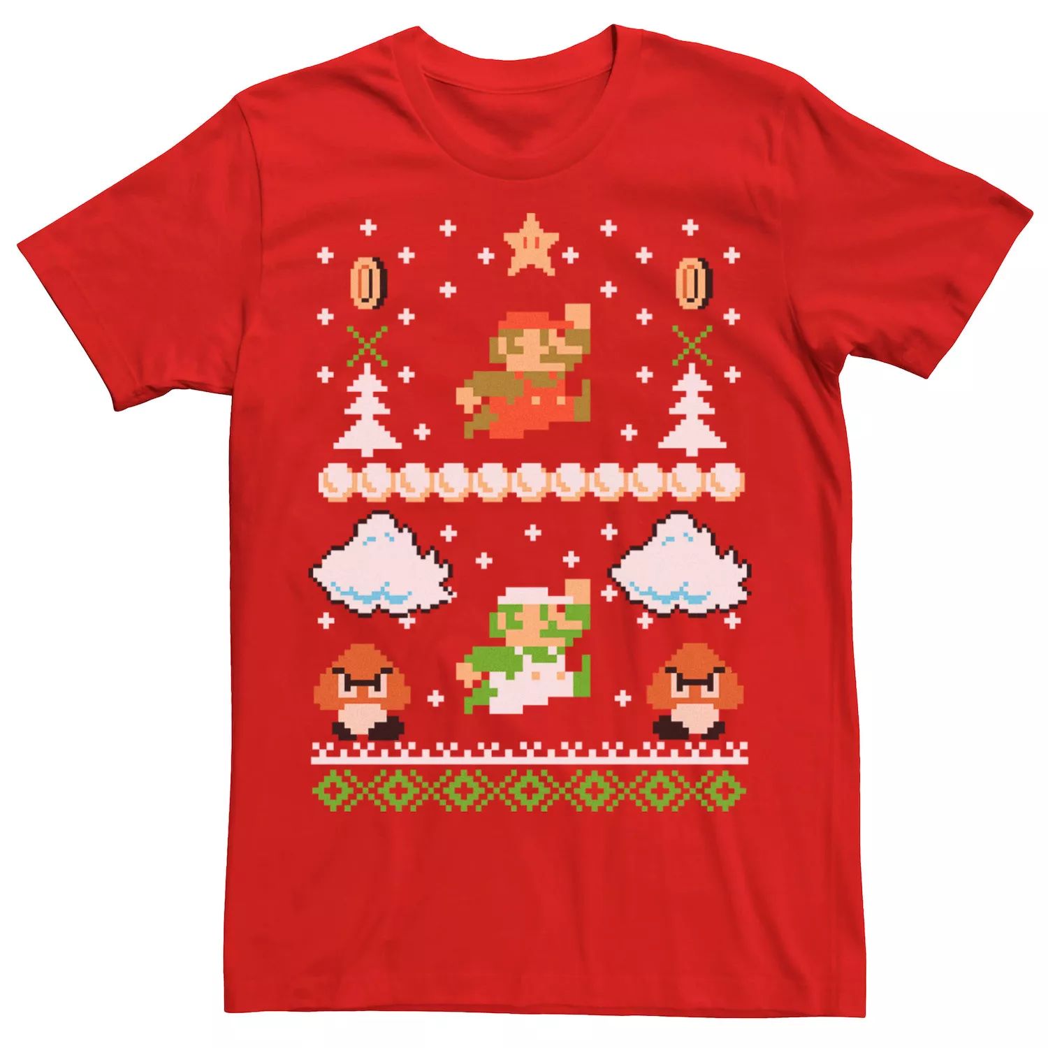 

Мужская футболка-свитер Nintendo Super Mario Mario Goomba Ugly Christmas Licensed Character