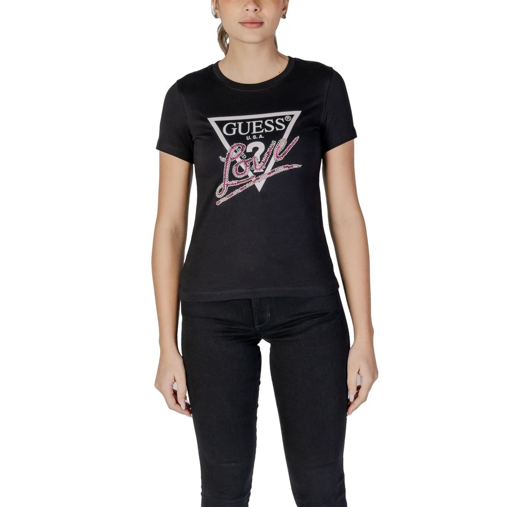 

Черные хлопковые топ и футболка GUESS