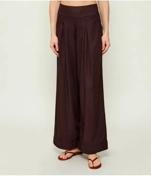 Брюки loose fit Emporio Armani, коричневый