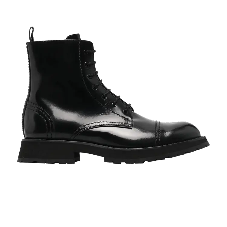

Ботинки Alexander McQueen Alexander McQueen Lace-Up Cap Toe Ankle Boot 'Black', черный