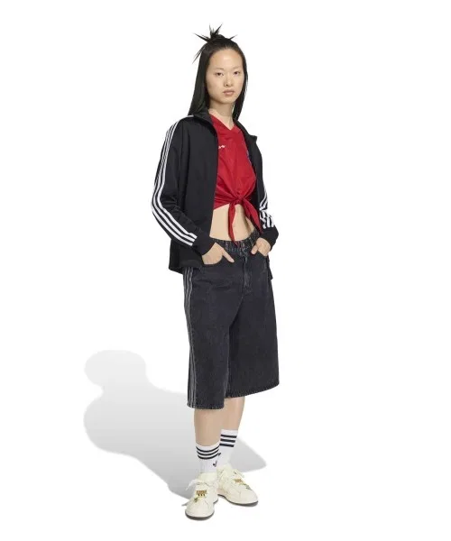 Шорты джинсовые adidas Originals Firebird Jorts Oversize Fit чёрные — фото 4