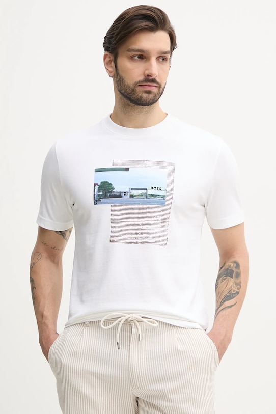

Хлопковая футболка Boss Orange, белый