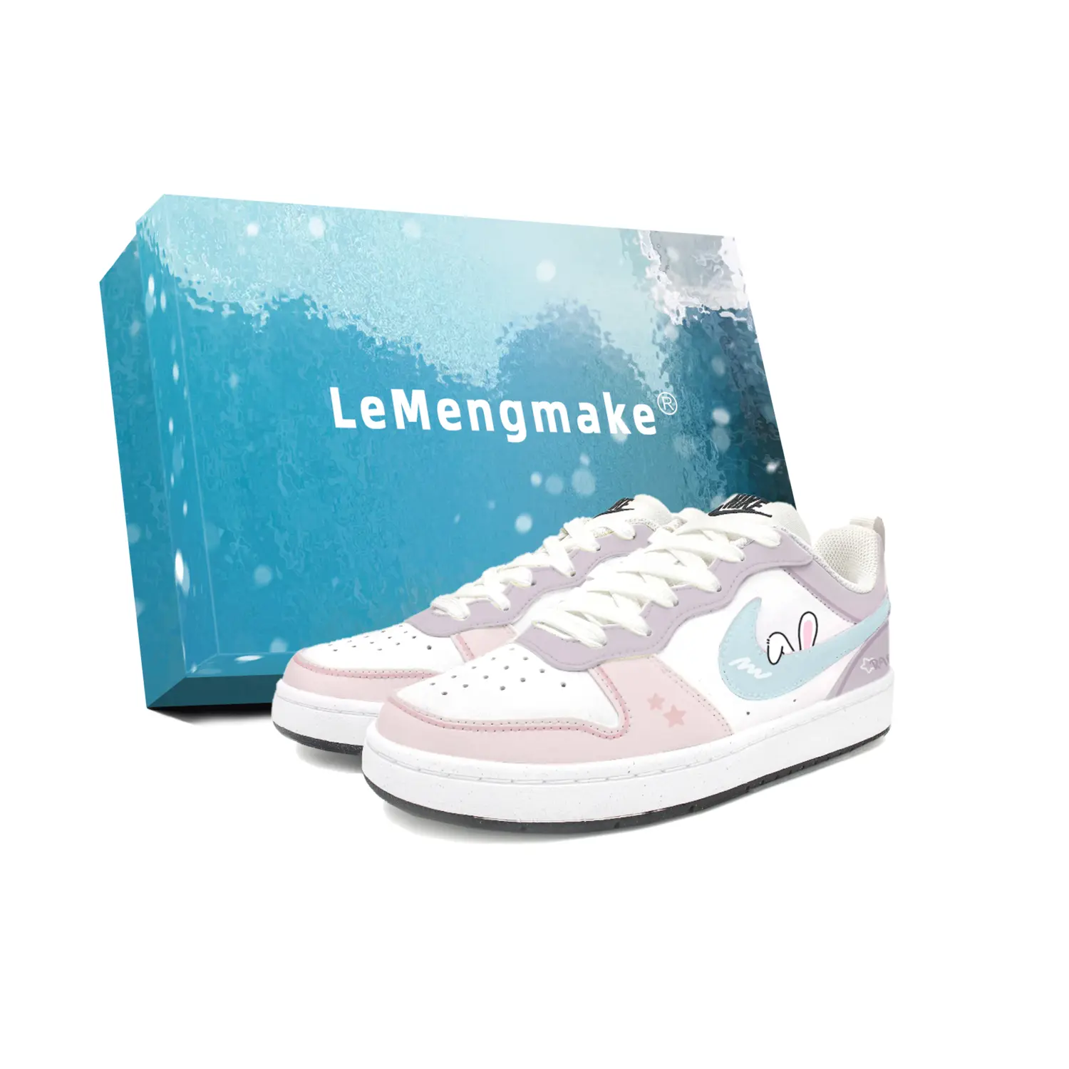 

Nike Детские дышащие низкие кроссовки для скейтбординга Court Borough Rainbow Candy Puffs розового цвета для подростков