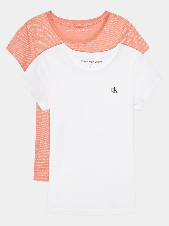 

Комплект из 2 футболок узкого кроя Calvin Klein, розовый