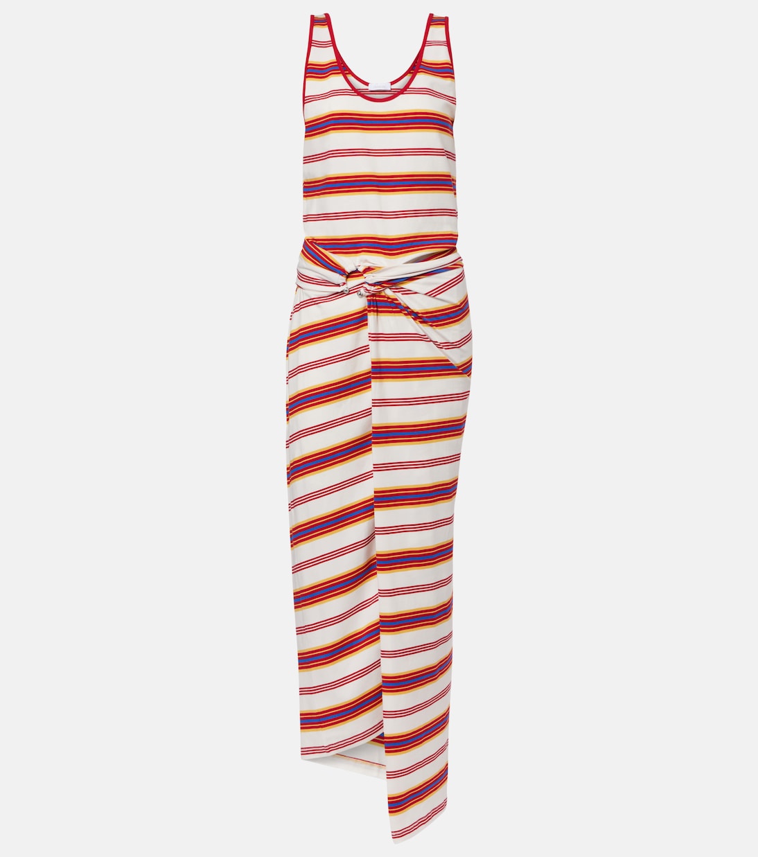 

Полосатое хлопковое макси-платье из джерси Rabanne, Stripes Cream / Orange