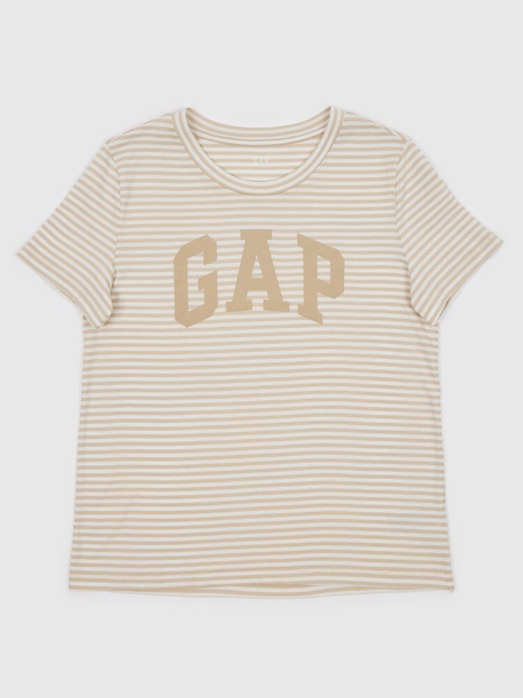 

Полосатая футболка с логотипом Gap, бежевый