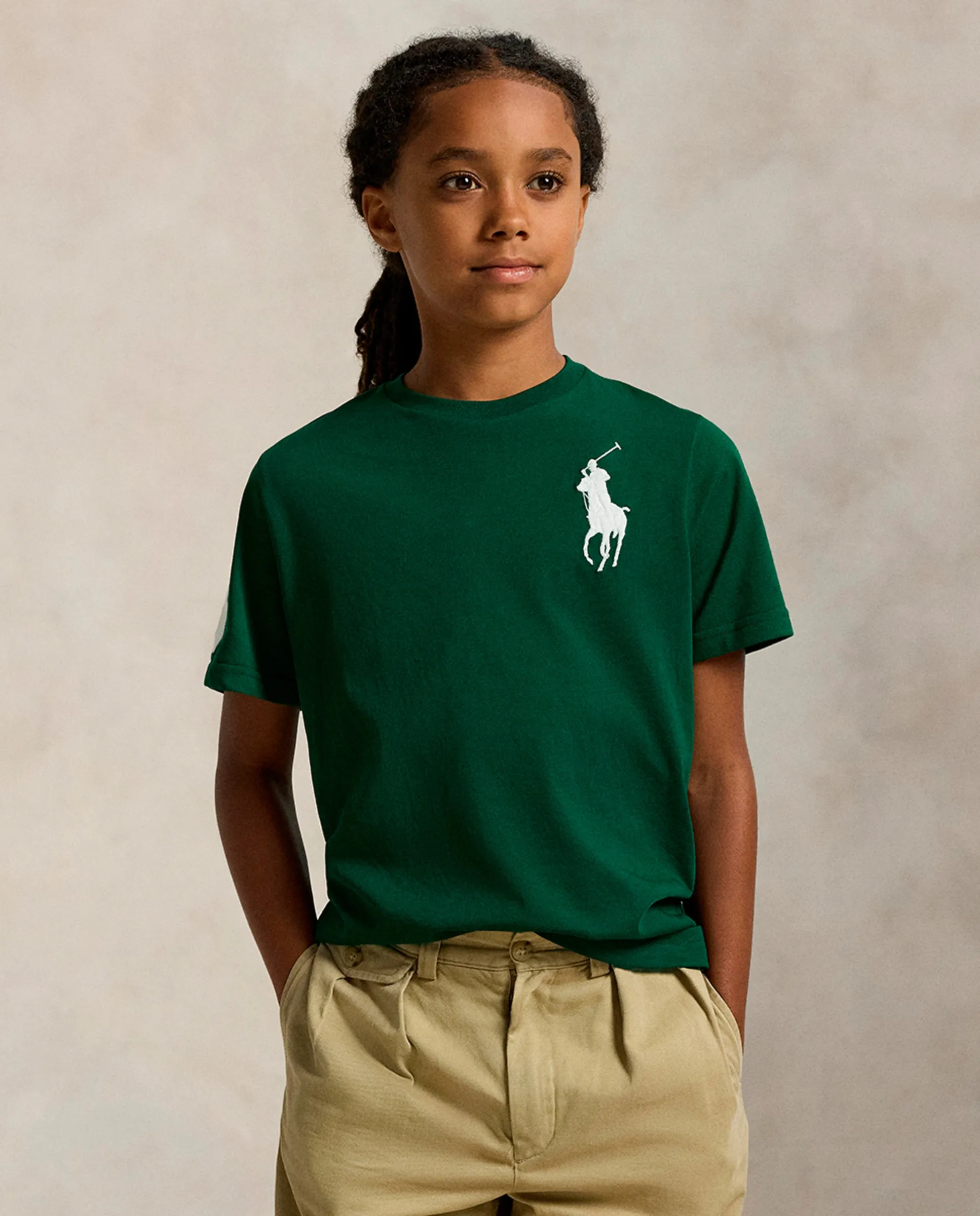 

Детская футболка Big Pony из хлопкового трикотажа Polo Ralph Lauren, темно-зеленый