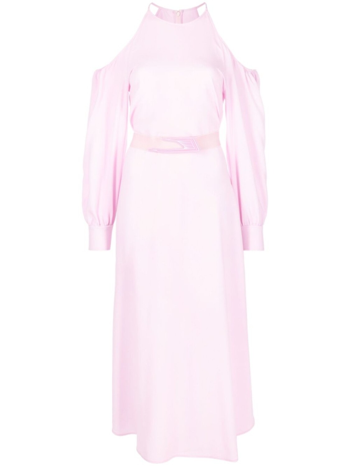 

Платье с открытыми плечами и поясом Stella McCartney, розовый