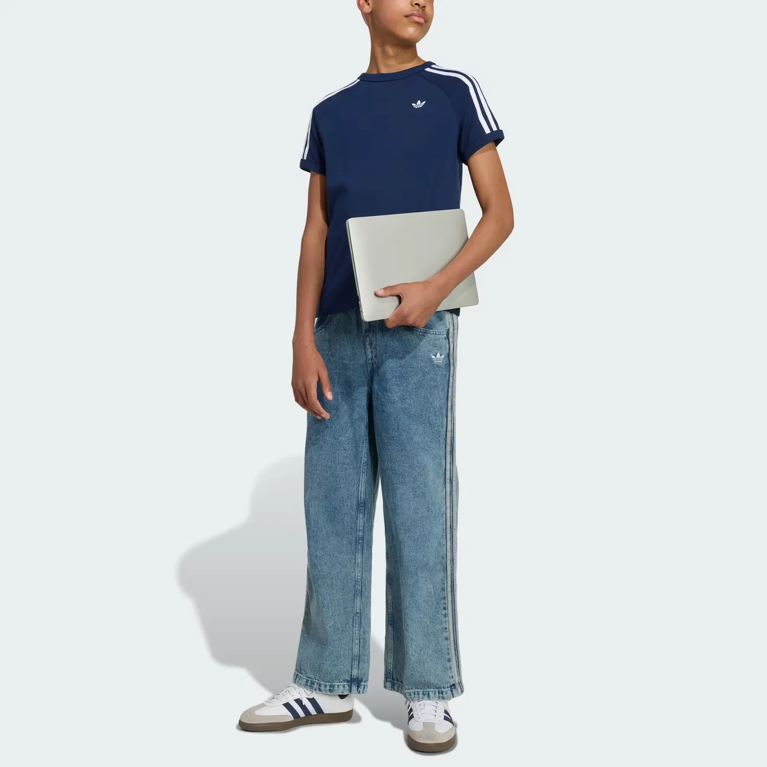 Футболка с круглым вырезом Adidas Originals темно-индиго — фото 3