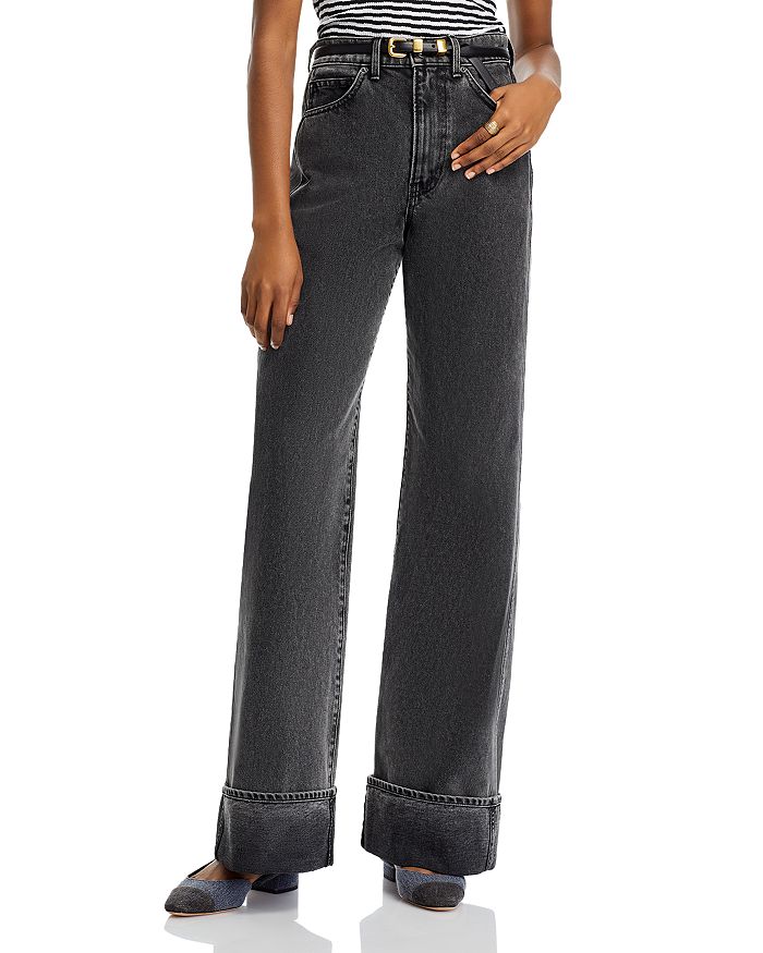 

Джинсы Taylor High Rise Wide Leg в цвете Stoned Wash Veronica Beard, черный