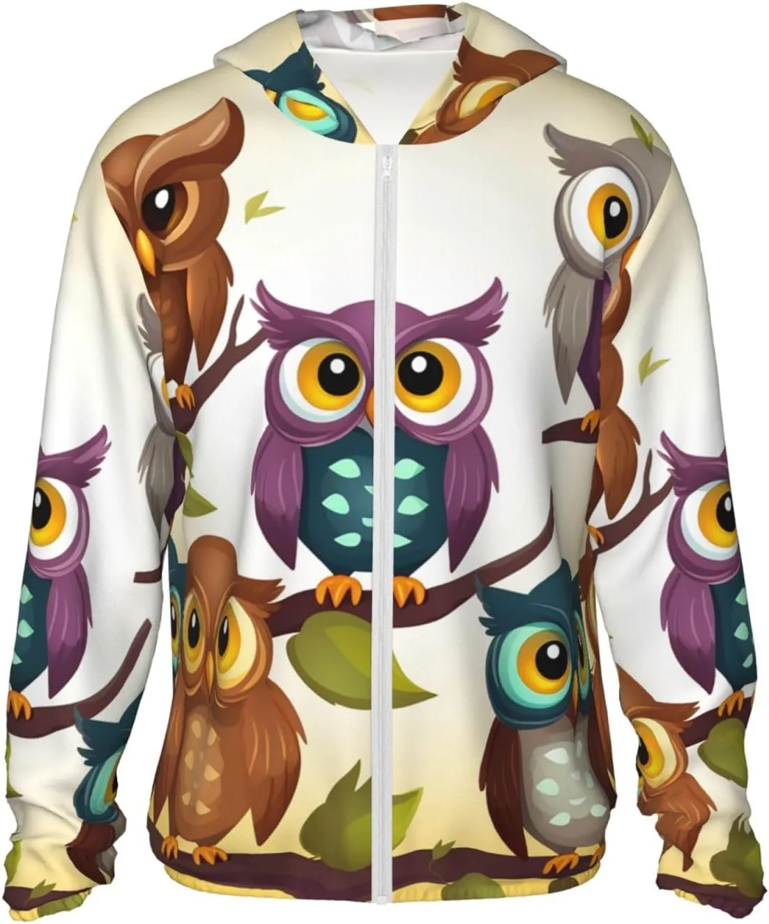 

Толстовка с защитой от солнца Owls Birds Full Zip UPF 50+ с карманом HJBNW