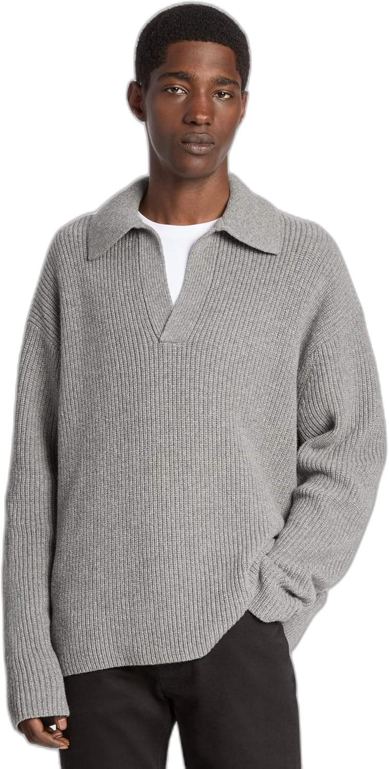 

Michael Kors мужской свитер с фактурным воротником Johnny, Ash Melange