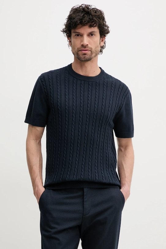 

Хлопковая футболка Lindbergh, темно-синий