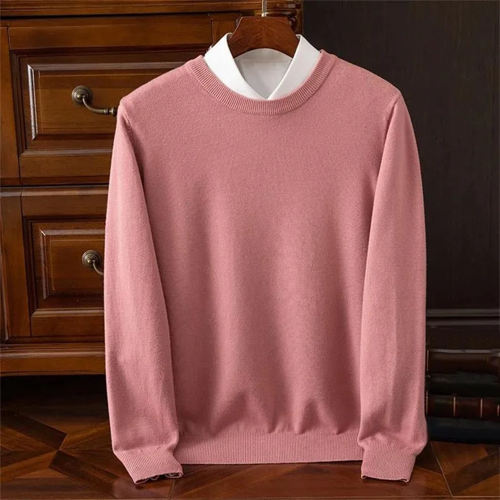 Мужской о-нек шерстяной свитер Basic Cashmere — фото 3