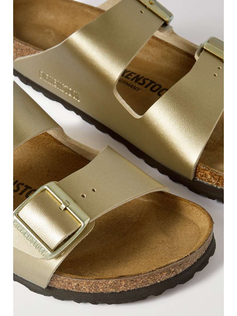 Сандалии Arizona из металлизированной искусственной кожи Birkenstock, золотой — фото 4